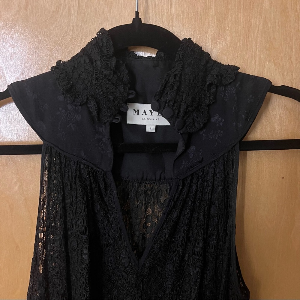 Rare Mayle Black Lace High-Neck Maxi Dress Sz 4 Pristine early 2001 - Picture 2 of 14